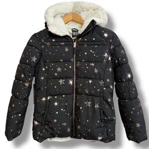 Girls ZeroXposur Heavyweight Winter Puffer Coat Starry Night Sz 14/16 Black Gold
